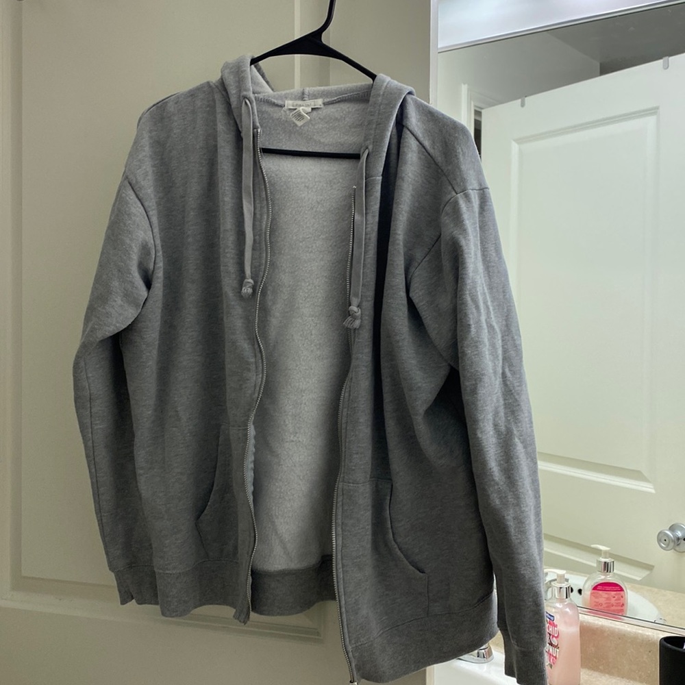 Tillys Full Tilt - Womens Grey Zip Up (Size Medium)
